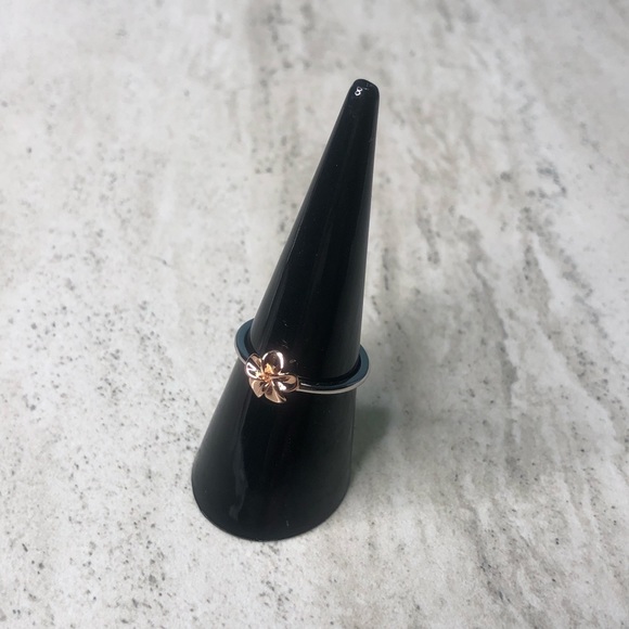 Jewelry - 925 Sterling Silver Rose Gold Flower Ring